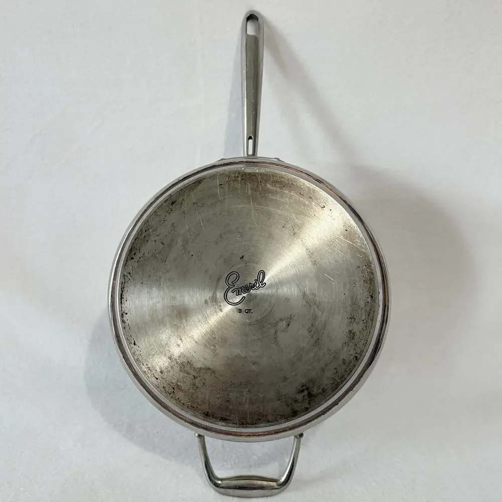 Emeril 3 Qt Sauté Fry Pan Copper Bottom Cooking Sauté Heavy Duty Professional ￼￼